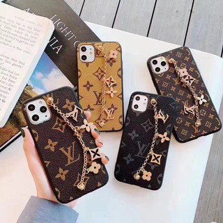 iPhone 12 Pro Max/12 Pro /12 /11 /11 Pro Max/13/13 Pro Max/X/XR/XS/XS Max /7 8 Plus Simple Pattern Leather Chain Soft Silicone Phone Case