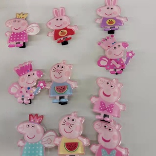 [KT] Peppa pigs hairpin little girls acrylic shiny crystal clip