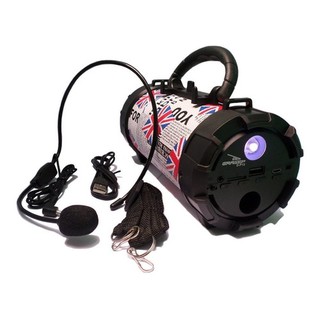 Caixa de Som Bluetooth Portátil Amplificada Canhão MP3 Usb P2 FM Pendrive Recarregavel Grasep D-P13 com Lanterna