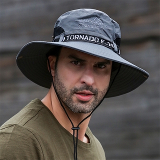 Chapéus de verão para homens com proteção solar proteção UV chapéu balde respirável aba grande caminhada pesca ao ar livre