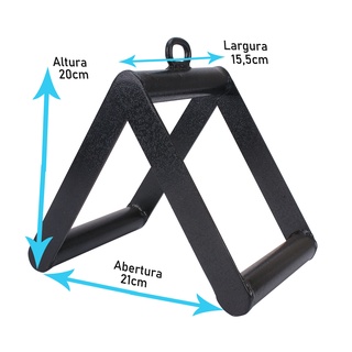 Puxador Triangulo Remada Cavalinho Barra Kit Musculação Cross Over
