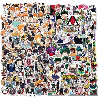 50 Pcs Clássico Anime Japonês One Piece Naruto Haikyuu Demon Slayer Hunter X Hunter Dragon Ball Toy Adesivos Para Bagagem Laptop Fãs De Skate Coleção