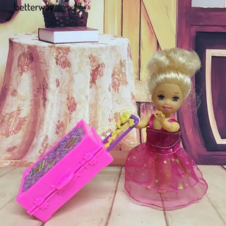 Caixa De Viagem De Plástico Para Boneca Barbie DIY Crianças Dos Miúdos Fingir Jogar Móveis Brinquedos (4)
