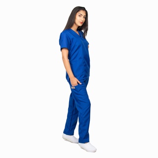 Scrub pijama cirúrgico azul royal conjunto Uniforme trabalho Veterinário Veterinária kit enfermagem medicina roupa hospitalar