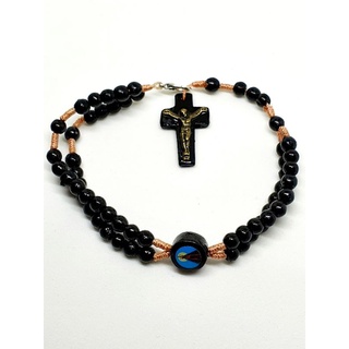 Terço de Pulso preto de Nossa Senhora Aparecida em madeira, Pulseira, Artigo Religioso, bracelete, Terco de pulso, terço de madeira