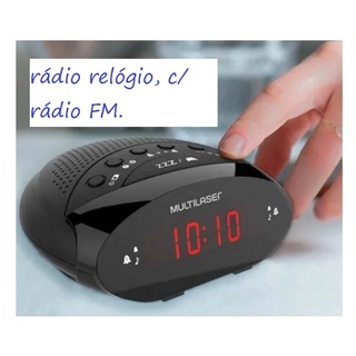 Rádio Relógio Digital 3W RMS Rádio FM Cor Preto Bivolt