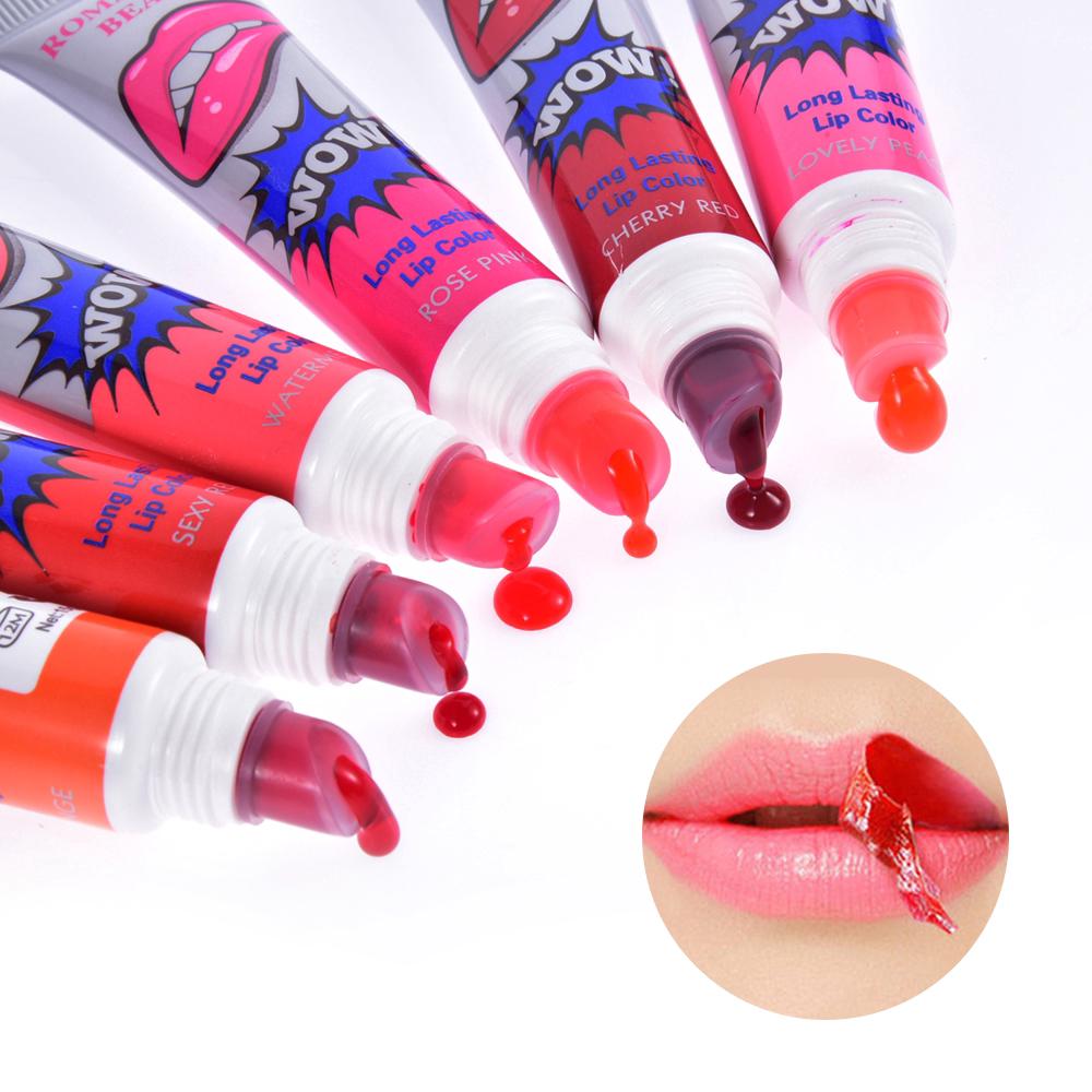 6 Colors Waterproof Peel Off Liquid Lipstick Long Lasting Lip Gloss Lint Mask Makeup Tattoo Matte Lipgloss