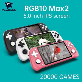 POWKIDDY RGB10 Max 2 Retro Sistema De Fonte Aberta Handheld Game Console Com RK3326 5.0 Polegada IPS Tela Presente Das Crianças