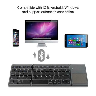 Mini teclado dobrável Teclado dobrável sem fio Bluetooth com Touchpad para Windows, Android, ios Tablet ipad Phone (2)