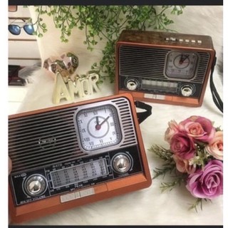 Rádio Com Relógio Retrô Vintage Am/fm Bluethoot Usb Bateri ec102