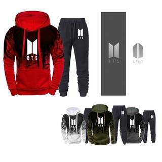 Men's and women's BTS suit sports hoodie suit sweater fashion autumn and winter two-piece clothes hoodie and pants combination