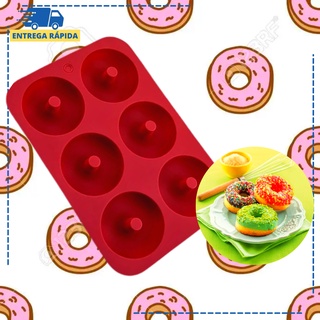 Forma De Silicone Para Donuts Com 6 Cavidades 26X18X3,5Cm