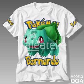 Camiseta Bulbasaur Pokemon Go Pokebola Jogo Game Infantil Adulto Personalizada