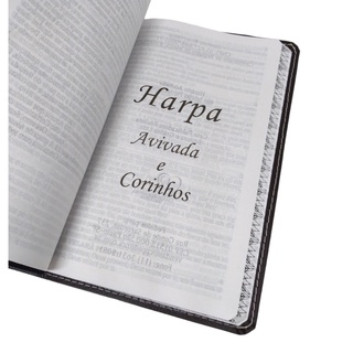 Bíblia Sagrada Letra Hipergigante Luxo Com Harpa E Índice Marrom SB (5)