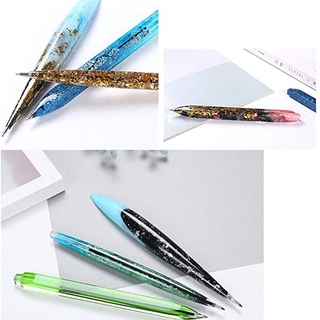 CLO 5 Pcs DIY Crafts Crystal Epoxy Resin Mold Ballpoint Pen Casting Silicone Mould (1)
