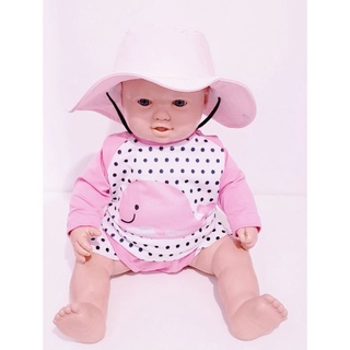 Conjunto de Biquíni Bebê com Blusa Proteção Solar UV 50+ e Chapéu