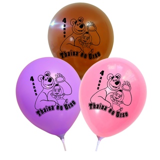 20 Bexigas - Balões MASHA E O URSO personalizadas com NOME e IDADE
