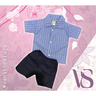 Conjunto promocão menino bebê estilo social camisa de botões mais shorts (1)