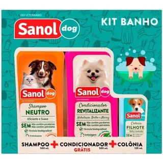 Combo - Banho Sanol Dog Shampoo + Colônia + Condicionador Grátis (1)