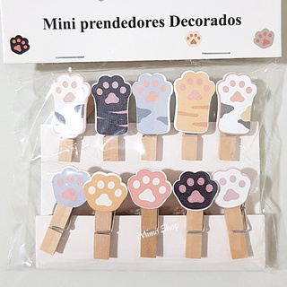 iMimo Shop - Kit 10 Mini Pregador Prendedor Madeira Decorado para Fotos ou Recados (3)