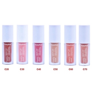 Cream Tint para os Olhos,Boca e Blush Ruby Rose 6 cores Lançamento Linha Feels Mood