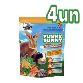 Ração para Hamster, Porquinho da India, Coelho Funny Bunny delicias da horta 4 unidades x 500g (1)