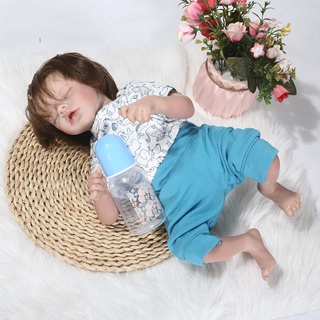 takewooz 48cm Realistic Doll Soft Silicone Vinyl Sleeping Baby Boy Closed Eyes Lifelike Birthday Gift Toy (3)