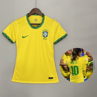 Feminina 2021 Futebol Camisa do Brasil Home Camisa desportiva feminina