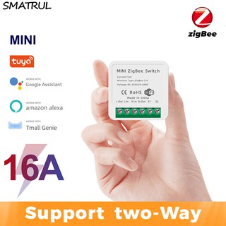 SMATRUL Tuya ZigBee 3.0 Smart Switch Light 16A Mini Automation Module DIY Circuit Breaker 2-way Control