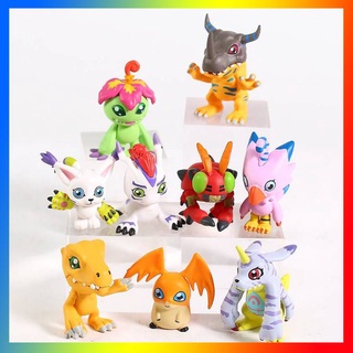 9 Pçs / Set Anime Figura De Ação Brinquedos Digital Digimon Agumon Gerymon Digital Caráter Pvc Figura Modelo Brinquedos