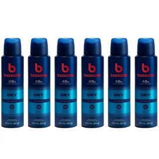 KIT com 6 desodorantes masculinos aerossol Bozano Dry 150ml bozzanno