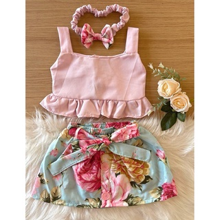 blusa + saia + tiara moda infantil blogueirinha para meninas (2)