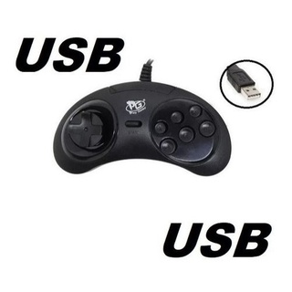 Controle Joystick Compatível PC/ USB Play Game Preto (2)