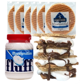 Kit S' Mores N.07 - 6x Wafers Stroopwafel & Fluff Marshmallow