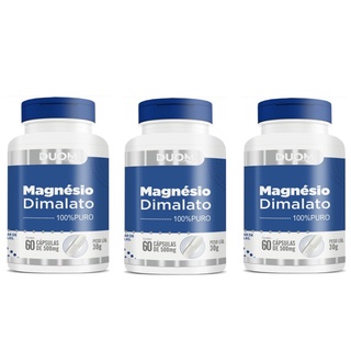 Kit 3 Magnesio Dimalato - 60 Capsulas 500mg - Duom