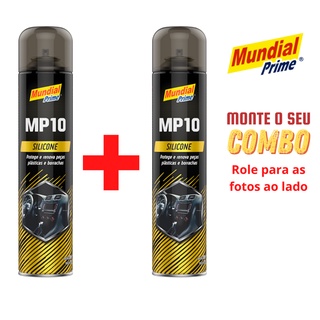 Kit com 2 / Silicone em spray - Carro Moto Couro Plástico - Mundial Prime MP10