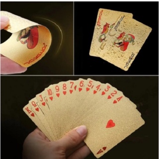 Baralho a Prova de Água Preto Dourado Poker Truco Cartas Jogos (8)