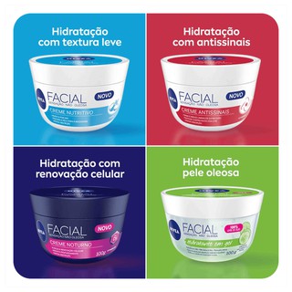 Nivea gel facial Antissinais Nutritivo Noturno Gel hialuronico com 100g .validade 2023