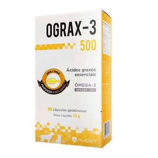 Ograx-3 500 para Cães e Gatos Avert - 30 Cápsulas