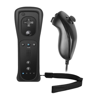Kit 1x Joystick Controle Wii Remote + 1x Nunchuck Wii Preto