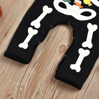 Esqueleto de Halloween para crianças, esqueleto, manga comprida, bebê, crawl, peça única (8)