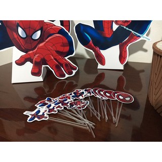 kit decoração Spider Man Homem aranha festa pequena decoração barata kit bolinho (6)