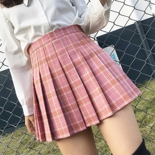 Plaid Summer Women Skirt 2021 High Waist Stitching Student Pleated Skirts Women Cute Sweet Girls Dance Mini Skirt
