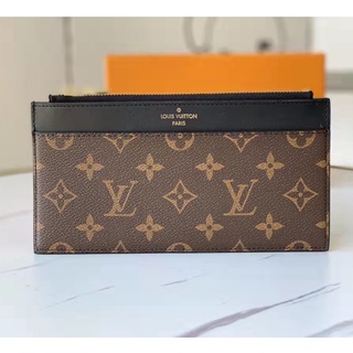 Fashion new physical photography Louis Vuitton men and women with the same style LV card bag Slim Purse clutch bag with box delivery
