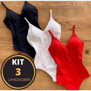 Body Feminino Blusa Decote Kit 3 Peças