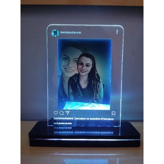 Abajur Luminária de Led Instagram Foto Personalizada Colorido RGB 16 Cores (2)