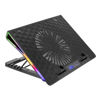 Base Suporte Gamer Notebook Netbook 10 a 17,3 polegadas Nbc-500bk C3tech 1 Cooler Led Refrigerada Ventilação Ajustável RGB Regulável Home Office Ergonômica Nf Garantia (1)