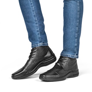 Sapato Masculino Social em Couro Legítimo Solado Ortopédico Confortável (1)