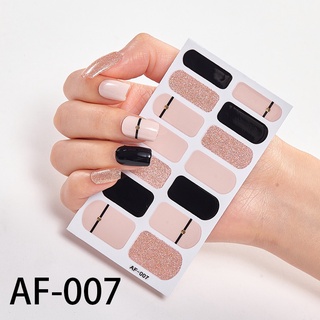 Capa completa adesivos de unhas unha polonês decoração unhas etiqueta designer auto adesivo prego etiqueta da arte do prego criativo adesivo AF-007