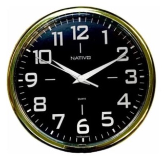 Relógio De Parede Redondo/ Quadrado Metalizado Cromo 23Cm Nativo